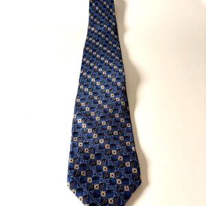 Vintage Christian Dior Silk Tie | Blue Patterned Designer Necktie